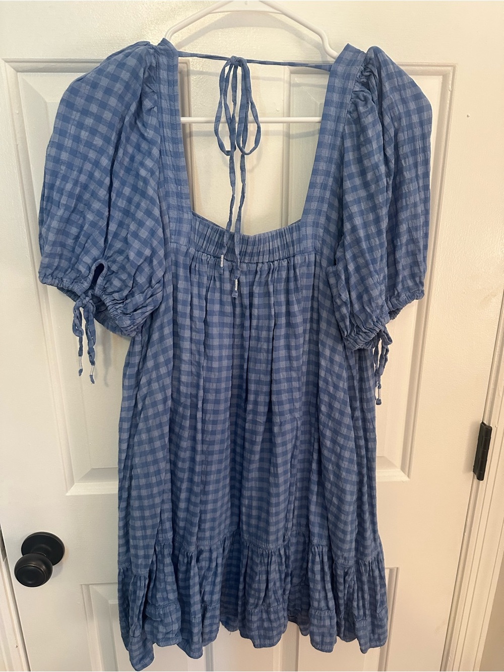 Pilcro Blue Gingham Puff-Sleeve Dress - Picture 4 of 4
